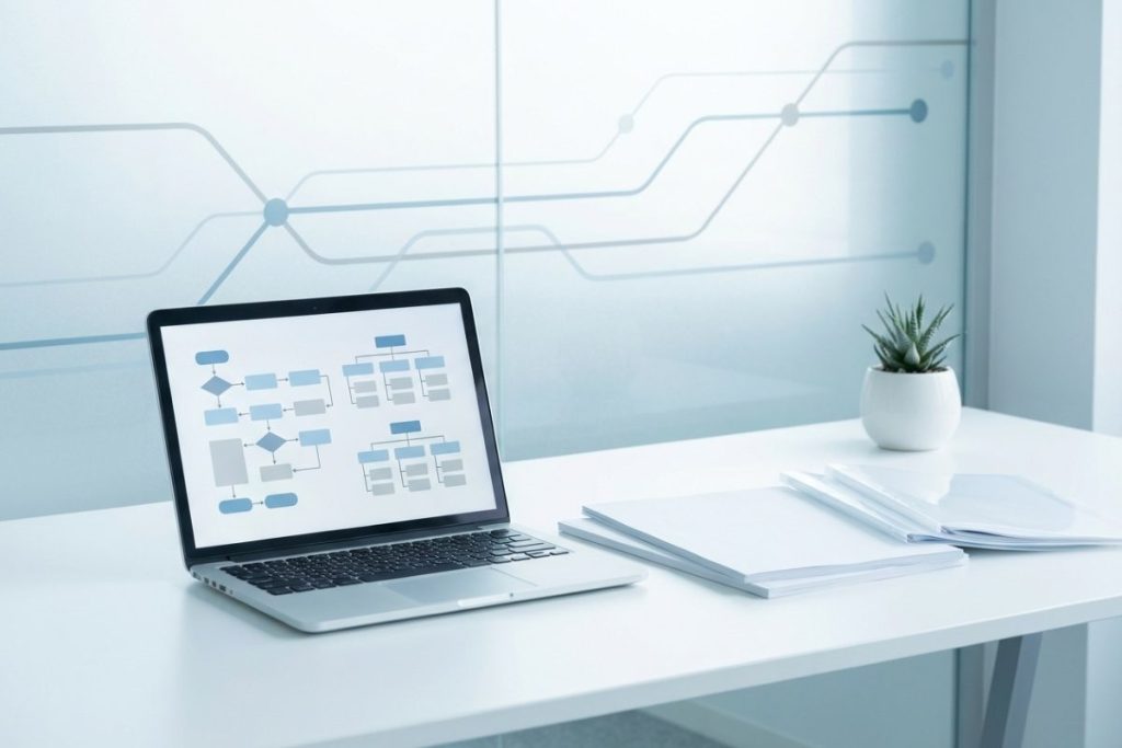 パソコンの画面にマーケティングツールのプラットフォームメニューが並んでいる様子。新たに導入する際は、施策のゴール設定や運用ツールの使い方の教育・習得が重要。シンプルなUIだと社内の関係者が高い理解度で使用できる。カスタマーサクセスで設定するKPIには、LTV(顧客生涯価値)やNPS、顧客満足度がある